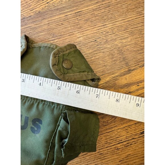 Vintage US Army Green Canvas Water Canteen Cover With Clips - Picture 6 of 6
